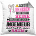 Ingenieur Geschenk Kissen mit Füllung 40x40 Lustiger Spruch Erheben Sie Sich Der Ingenieur Betritt den Raum (Grau) Grau Trendation