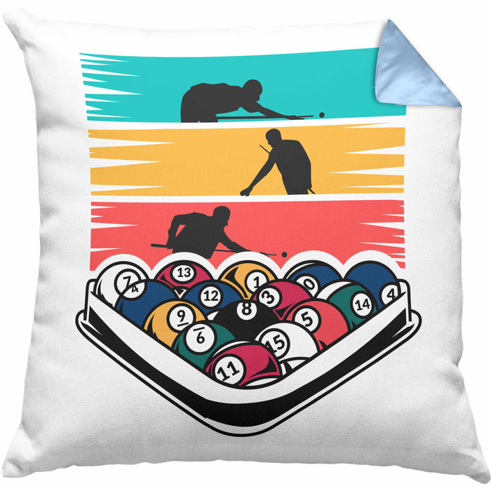 Billard Pool Kissen mit Füllung 40x40 Geschenk Queu Geschenkidee Spruch Grafik (Grau) Blau Trendation