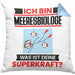 Meeresbiologe Kissen mit Füllung 40x40 Geschenk für Meeresbiologe Geburtstag Lustiger Spruch Was Ist Deine Superkraft (Grau) Blau Trendation