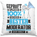 Moderator Geschenk Lustiger Spruch für Moderator Geschenkidee Bester Moderator Der WeltKissen mit Füllung 40x40 (Grau) Blau Trendation