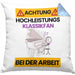 Klassikliebhaber Kissen mit Füllung 40x40 Geschenk Lustiger Spruch Geschenkidee für Klassikliebhaber Achtung Hochleistungs Klassikliebhaber Bei Der Arbeit (Grau) Blau Trendation