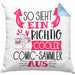 So Sieht Ein Richtig Cooler Comic-Sammler Aus Geschenk Kissen mit Füllung 40x40 Lustiger Spruch Geschenkidee (Grau) Blau Trendation