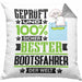 Bootsfahrer Geschenk Lustiger Spruch für Bootsfahrer Geschenkidee Bester Bootsfahrer Der WeltKissen mit Füllung 40x40 (Grau) Grau Trendation
