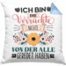 Nichte Kissen mit Füllung 40x40 Geschenk Lustiger Spruch Geschenkidee Ich Bin Die Verrückte Nichte Von Der Alle Geredet Haben (Grau) Blau Trendation