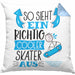Skater Kissen mit Füllung 40x40 Geschenk So Sieht Ein Richtig Cooler Skater Aus Geschenkidee Spruch Lustig (Grau) Blau Trendation