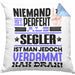 Segler Geschenk Kissen mit Füllung 40x40 Lustige Geschenkidee für Segler Geburtstag Niemand Ist Perfekt Aber Als Segler Ist Man Nah Dran (Grau) Blau Trendation