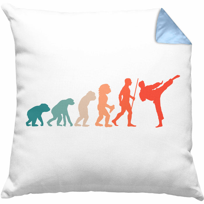 Karate-Kissen mit Füllung 40x40 Geschenk Kampfsport-Fans Jiu Jitsu Geschenkidee Evolution (Grau) Blau Trendation