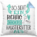 Haustiersitter Kissen mit Füllung 40x40 So Sieht Ein Richtig Cooler Haustiersitter Aus Geschenk Lustiger Spruch Geschenkidee (Grau) Blau Trendation