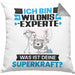 Wildnixexperte Kissen mit Füllung 40x40 Geschenk für Wildnixexperte Geburtstag Lustiger Spruch Was Ist Deine Superkraft (Grau) Grau Trendation