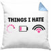 Lustige Programmiererin Computer Gaming Geschenk Kissen mit Füllung 40x40 Things I Hate Geschenkidee (Grau) Blau Trendation
