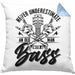 Bassist Kissen mit Füllung 40x40 Geschenk Bass-Spieler Geschenkidee Never Underestimate An Old Man With A Bass (Grau) Blau Trendation