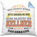 Kellner Kissen mit Füllung 40x40 Geschenk für Kellner Gastro Geschenke Geschenkidee (Grau) Blau Trendation