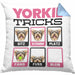 Yorkie Besitzer Kissen mit Füllung 40x40 Geschenk Lustiger Spruch Geschenkidee Yorkie Tricks Bleib (Grau) Blau Trendation