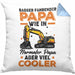 Baggerfahrer Papa Kissen mit Füllung 40x40 Geschenk Baggerfahrender Papa Wie Ein Normaler Papa Aber Viel Cooler Geschenkidee Vatertag Baustelle (Grau) Blau Trendation