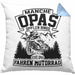 Motorrad Opa Kissen mit Füllung 40x40 Geschenk Echte Opas Fahren Motorrad Geschenkidee Vatertag Opa Biker (Grau) Blau Trendation