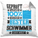 Schwimmer Geschenk Lustiger Spruch für Schwimmer Geschenkidee Bester Schwimmer Der WeltKissen mit Füllung 40x40 (Grau) Grau Trendation