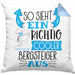 So Sieht Ein Richtig Cooler Bergsteiger Aus Geschenk Kissen mit Füllung 40x40 Lustiger Spruch Geschenkidee (Grau) Blau Trendation