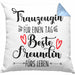 Trauzeugin Kissen mit Füllung 40x40 Geschenk Beste Freundin Überraschung Beste Trauzeugin Spruch Geschenkidee (Grau) Blau Trendation