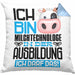 Milchtechnologe Ausbildung Kissen mit Füllung 40x40 Geschenk Ich Bin Milchtechnologe In Der Ausbildung Ich Darf Das Geschenkidee Spruch (Grau) Blau Trendation