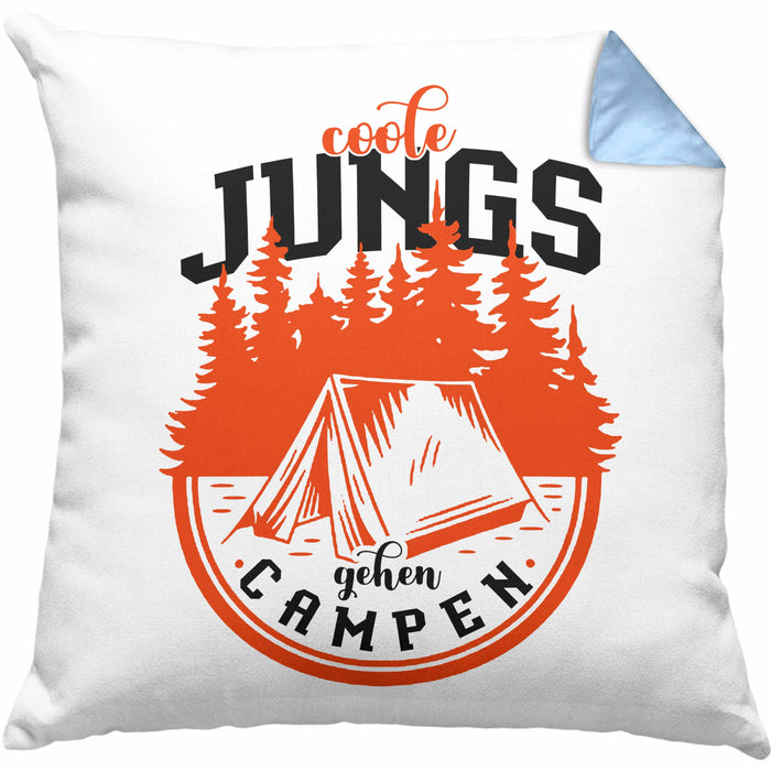Coole Jungs Gehen Campen Kissen mit Füllung 40x40 Camping Geschenkidee Männer Zelten — TrendationStore