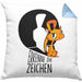 Kissen mit Füllung 40x40 mit Katzenmotiv - Erkenne die Zeichen Geschenk Spruch Geschenkidee (Grau) Blau Trendation