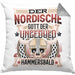 Der Nordische Gott Der Ungeduld Hammersbald Kissen mit Füllung 40x40 Geschenk Niedersachen Norddeutsch Gag Joke Spaß (Grau) Grau Trendation