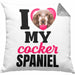 Cocker Spaniel Besitzerin Kissen mit Füllung 40x40 Geschenk Lustiger Spruch Geschenkidee I Love My Cocker Spaniel (Grau) Grau Trendation