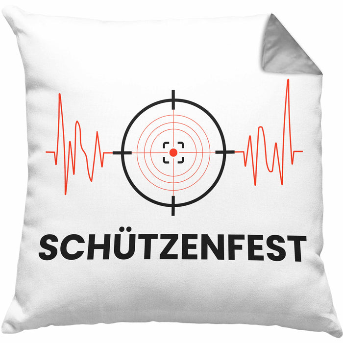 Schützenfest Kissen mit Füllung 40x40 Geschenk Schütze Sportschütze Geschenkidee (Grau) Grau Trendation