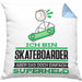 Skateboarder Geschenk Kissen mit Füllung 40x40 Ich Bin Skateboarder Aber Sag Doch Einfach Superheld Lustige Geschenkdiee für Skateboarder (Grau) Blau Trendation