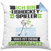 Eishockeyspieler Kissen mit Füllung 40x40 Geschenk für Eishockeyspieler Geburtstag Lustiger Spruch Was Ist Deine Superkraft (Grau) Blau Trendation
