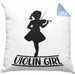 Geigenspieler Geschenk Kissen mit Füllung 40x40 Geigenspielerin Geigen Spruch Violin Girl (Grau) Blau Trendation