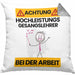 Gesangslehrer Kissen mit Füllung 40x40 Geschenk Lustiger Spruch Geschenkidee für Gesangslehrer Achtung Hochleistungs Gesangslehrer Bei Der Arbeit (Grau) Grau Trendation