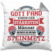 Steinmetz Kissen mit Füllung 40x40 Geschenk Spruch Geschenkidee Spruch (Grau) Grau Trendation