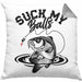 Fischer Karpfen Angler Geschenk Kissen mit Füllung 40x40 Fischer Fisch Suck My Balls Anglergeschenke (Grau) Grau Trendation