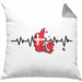 Dänische Flagge Geschenk Kissen mit Füllung 40x40 Herzschlag Dänemark Urlau Geschenkidee (Grau) Grau Trendation