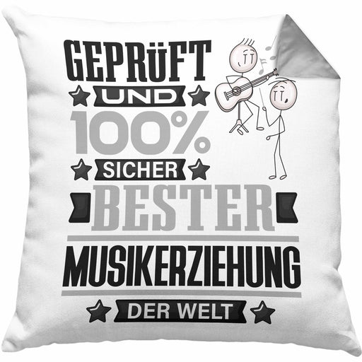 Musikerziehung Geschenk Lustiger Spruch für Musikerziehung Geschenkidee Bester Musikerziehung Der WeltKissen mit Füllung 40x40 (Grau) Grau Trendation