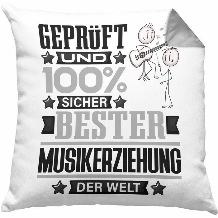 Musikerziehung Geschenk Lustiger Spruch für Musikerziehung Geschenkidee Bester Musikerziehung Der WeltKissen mit Füllung 40x40 (Grau) Grau Trendation