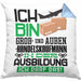 Groß- und Außenhandelskaufmann Ausbildung Kissen mit Füllung 40x40 Geschenk Ich Bin Groß- und Außenhandelskaufmann In Der Ausbildung Ich Darf Das Geschenkidee Spruch (Grau) Blau Trendation
