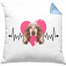 Cocker Spaniel Besitzer Kissen mit Füllung 40x40 Geschenk Lustiger Spruch Geschenkidee Herzschlag Cocker Spaniel (Grau) Blau Trendation