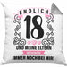 18er Geburtstag Kissen mit Füllung 40x40 Geschenk Mädchen Jungen Geschenkidee Lustig Spruch 18 Geschenke Geschenkideen zum 18 Bday 18. (Grau) Grau Trendation