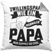 Zwillings-Papa Kissen mit Füllung 40x40 Geschenk WIe Ein Normaler Papa Nur Doppelt So Cool Vatertag Geschenkidee Zwillinge (Grau) Grau Trendation