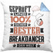 Breakdancer Geschenk Lustiger Spruch für Breakdancer Geschenkidee Bester Breakdancer Der WeltKissen mit Füllung 40x40 (Grau) Blau Trendation