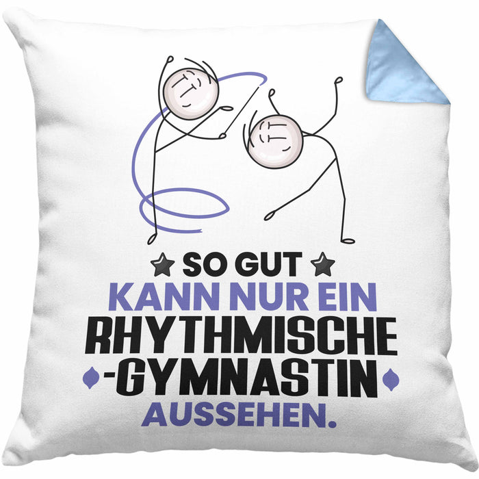 RhythmischeGymnastin Geschenk Kissen mit Füllung 40x40 So Gut Kann Nur Ein RhythmischeGymnastin Aussehen Geschenkidee (Grau) Blau Trendation