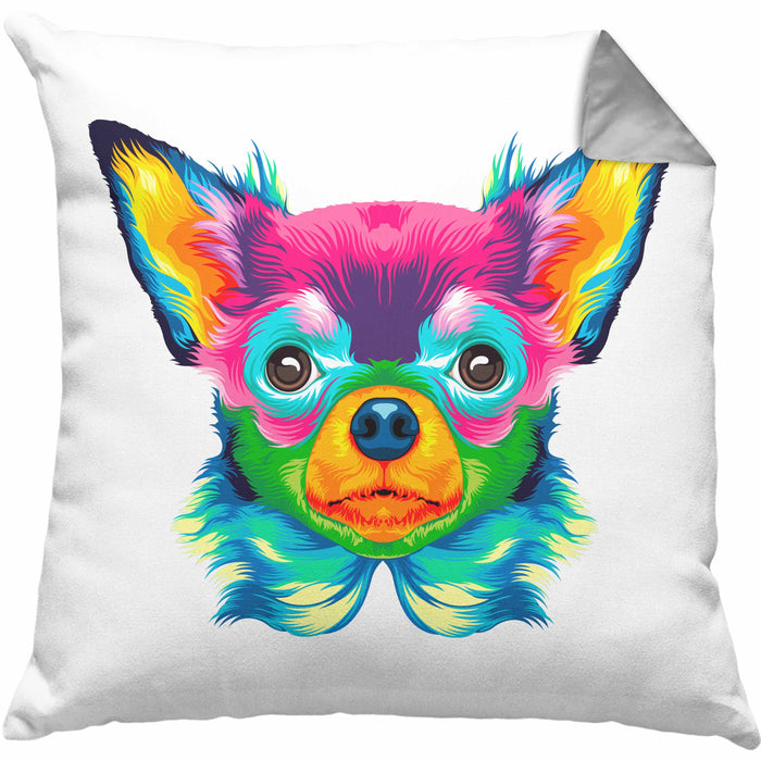 Chihuhahua Mama Besitzer Kissen mit Füllung 40x40 Geschenkidee Frauchen Herrchen Herz Bunte geschenkidee (Grau) Grau Trendation