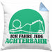 Vergnügungspark Kissen mit Füllung 40x40 Geschenk Lustiger Spruch Ich Fahre Jede Achterbahn Geschenkidee Geburtstag (Grau) Blau Trendation