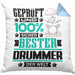 Drummer Geschenk Lustiger Spruch für Drummer Geschenkidee Bester Drummer Der WeltKissen mit Füllung 40x40 (Grau) Blau Trendation