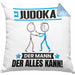 Judoka Kissen mit Füllung 40x40 Geschenk für Judoka Der Mann Der Alles Kann Geschenkidee zum Geburtstag (Grau) Blau Trendation