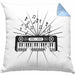 Keyboard Spieler Kissen mit Füllung 40x40 Geschenk für Keyboarder Musiker Band Geschenkidee (Grau) Blau Trendation