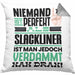 Slackliner Geschenk Kissen mit Füllung 40x40 Lustige Geschenkidee für Slackliner Geburtstag Niemand Ist Perfekt Aber Als Slackliner Ist Man Nah Dran (Grau) Grau Trendation