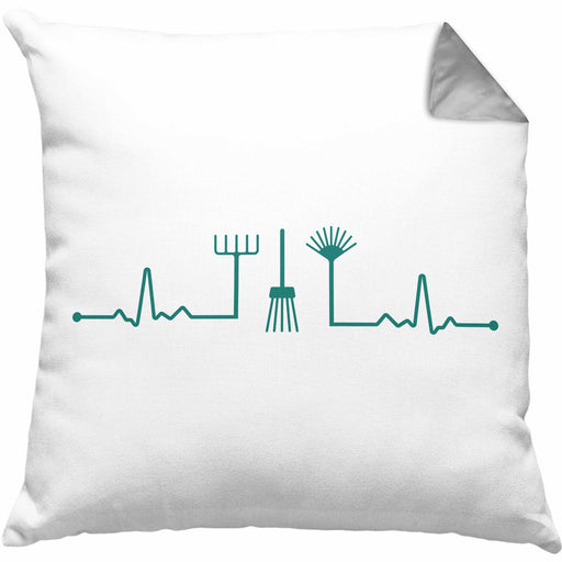 Herzschlag Gärtner Kissen mit Füllung 40x40 mit Spruch Garten Hobbygärtner Geschenk Lustig Gärtnerin Geschenkidee (Grau) Grau Trendation